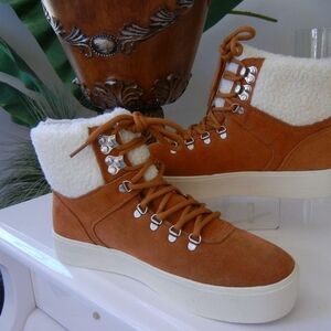Marc Fisher Tan Suede High-Top Boots